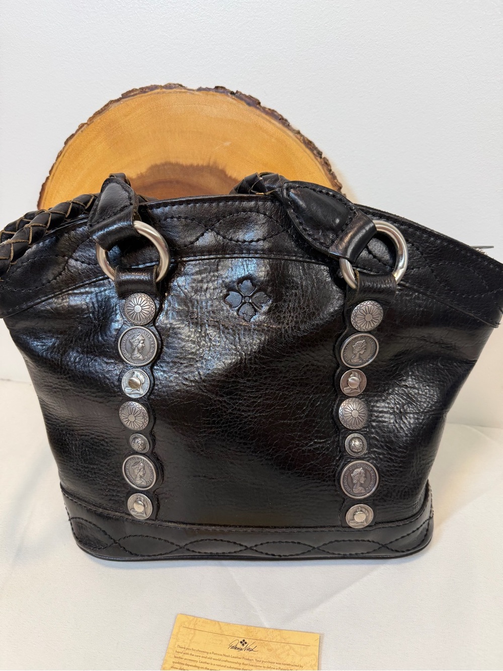 Patricia Nash Zorita Renaissance style coin collection black shoulder bag - Picture 2 of 12
